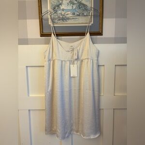 Wilfred Cream Spaghetti-Strap Mini Dress Large Classic Summer